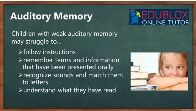 Auditory memory - the difficulties children with poor auditory memory may have