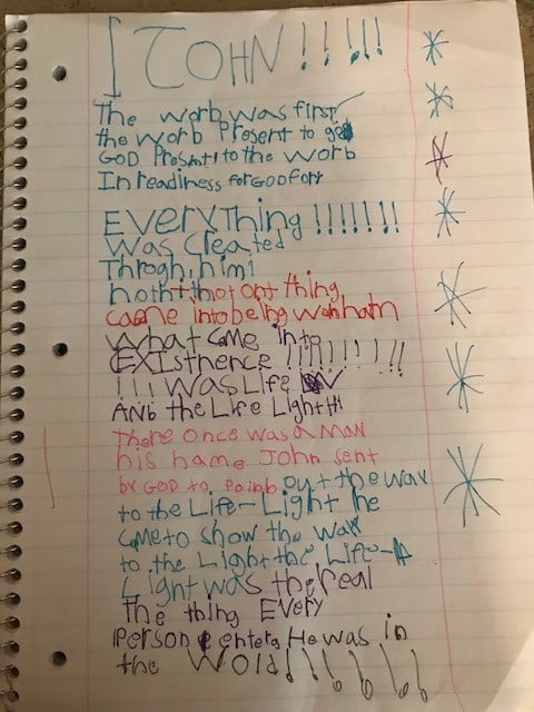 An example of dyseidetic dyslexia.