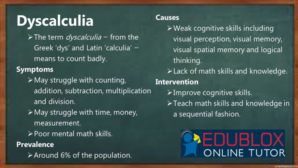 Dyscalculia: What It Is and What To Do - Edublox Online Tutor |  Development, Reading, Writing, and Math Solutions