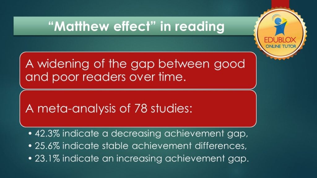 Matthew effect in reading

