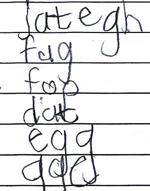 Example of dysgraphia
