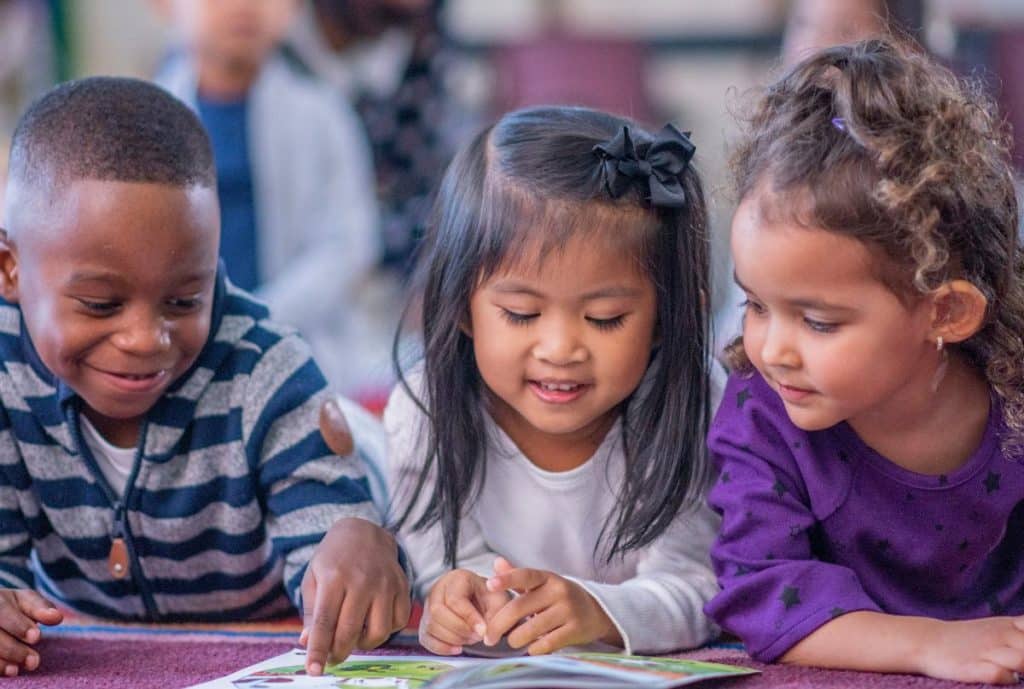 Students reading high frequency words