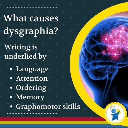 Dysgraphia causes.
