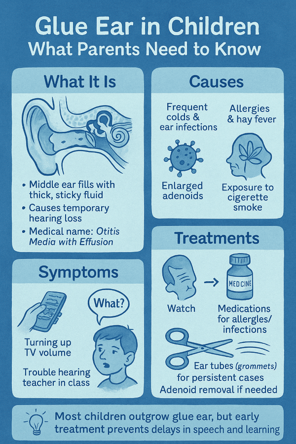 Glue ear in children infographic